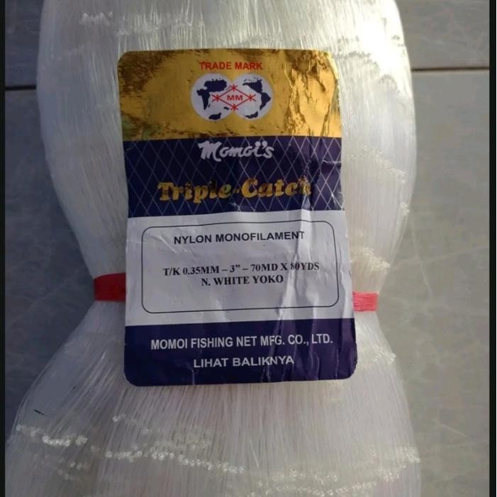 Jaring ikan 0.35 3 inchi 70md/80yds yoko momoi jaring ikan senar jaring momoi