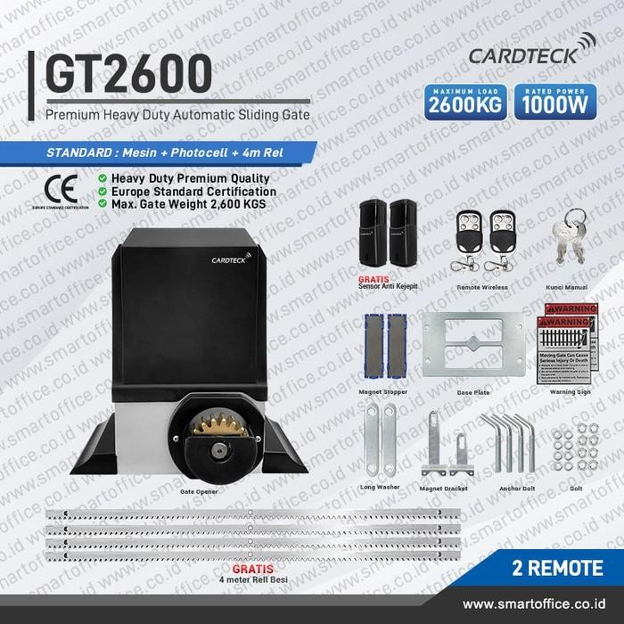 Best Seller 2600Kg Heavy Duty Industrial Ac Motor Sliding Gate Cardteck Gt2600