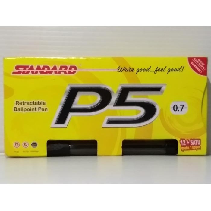 

Ballpoint Standard P5 0,7 Hitam (Pack 12 Pcs) - Stationery