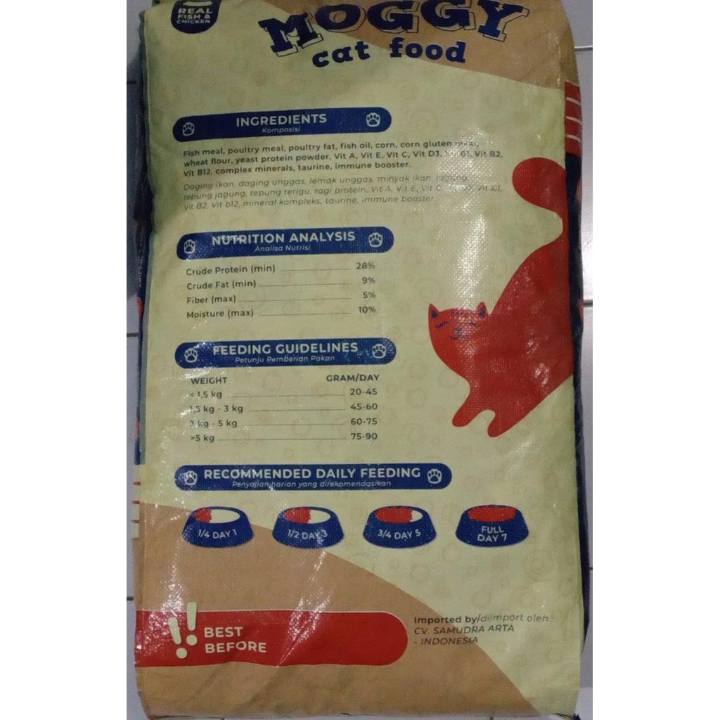 Tqs Moggy Cat 20Kg - Chicken Fried Fish - Makanan Kucing - Kitten Food Terlaris