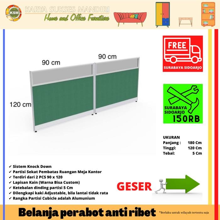 PARTISI SEKAT PEMBATAS CUBICLE RUANGAN KERJA KANTOR TINGGI 120 CM