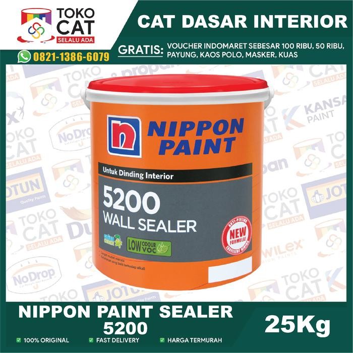 NIPPON PAINT 5200 WALL SEALER 25 KG / CAT DASAR DINDING INTERIOR