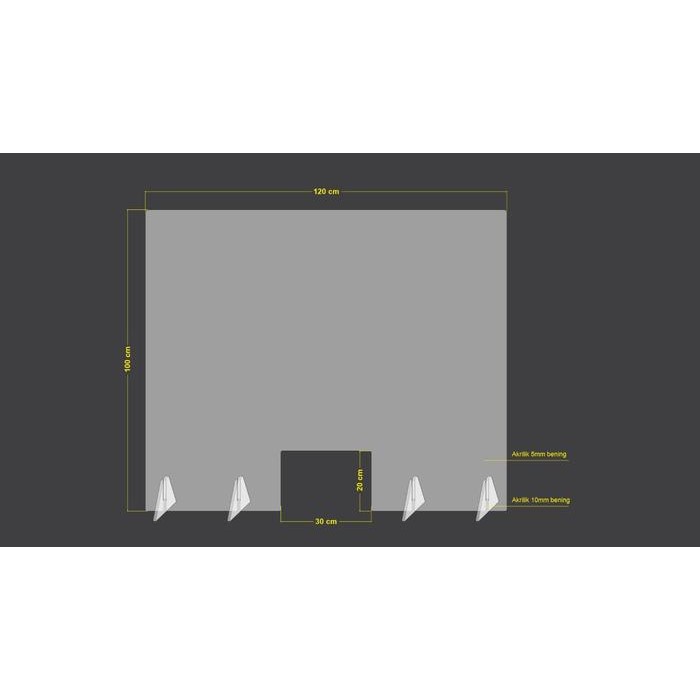 SEKAT/PARTISI/PEMBATAS MEJA AKRILIK 100 X 120CM 5MM