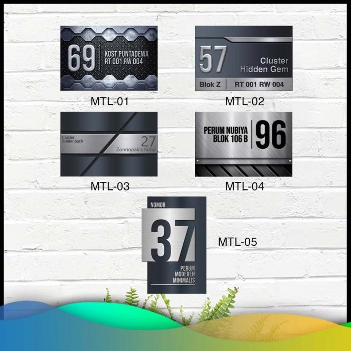 NOMOR RUMAH METALIC / NOMOR RUMAH MOTIF METAL STIKER