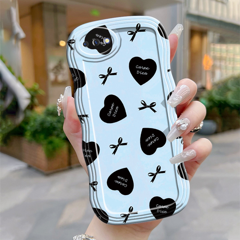 Casing Hp Untuk OPPO A5 A3s A12E Realme C1 Case Casing Kesing Hitam HP Softcase Telepon Gelombang Ba