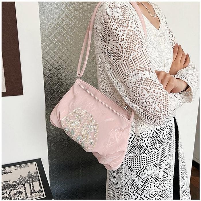 BEST SELLER TAS SELEMPANG EMBROIDERY CANTIK/ TAS SELEMPANG RAJUT CANTIK/ TAS SELEMPANG EMBRO PANJANG