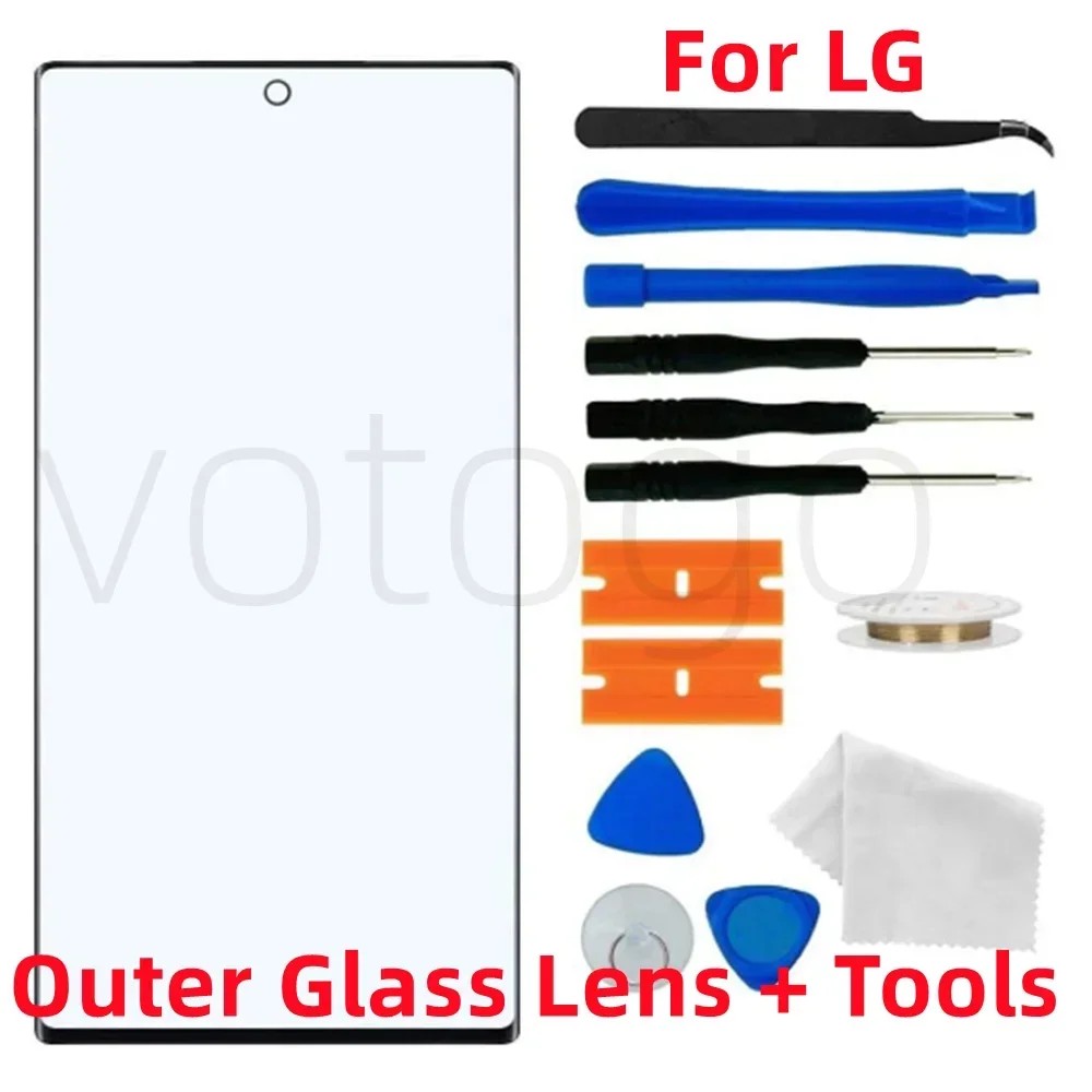 Front Glass Lens Screen Replacement For LG V30 V40 V50S V60 G7 G8 G8X ThinQ G9 Velvet Wing 5G Outer 