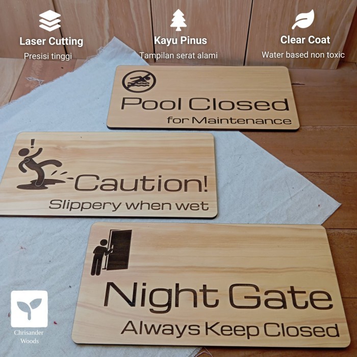 

Papan Tanda Custom Papan Sign Custom Custom Sign Board Signage Kayu Pinus Solid Eco Friendly
