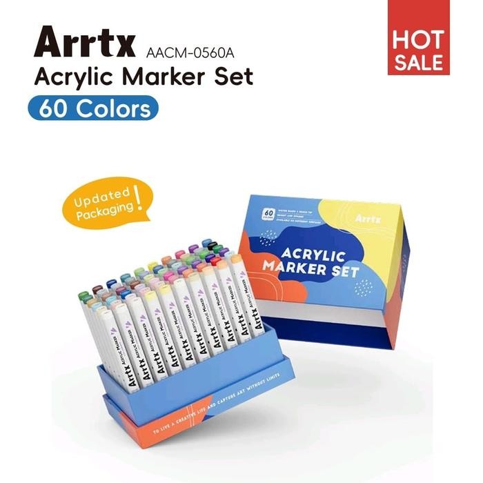 

Arrtx acrylic brush marker/spidol 60A (basic/neon/metallic color)