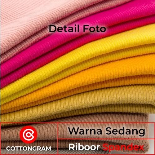 KAIN BAHAN RIB JAKET RIB BUR SPANDEX COTTON WARNA SEDANG KODE 593