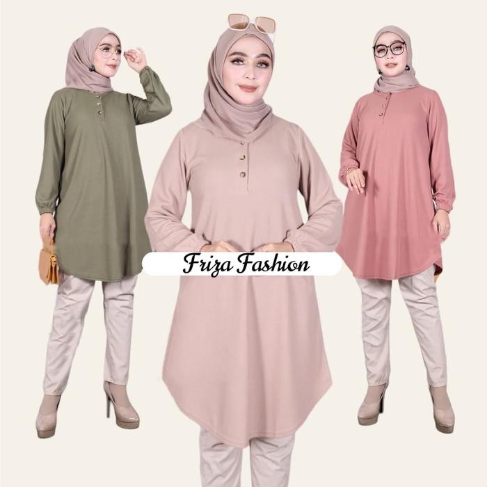 TUNIK KAOS POLOS WANITA BUSUI KANCING DEPAN
