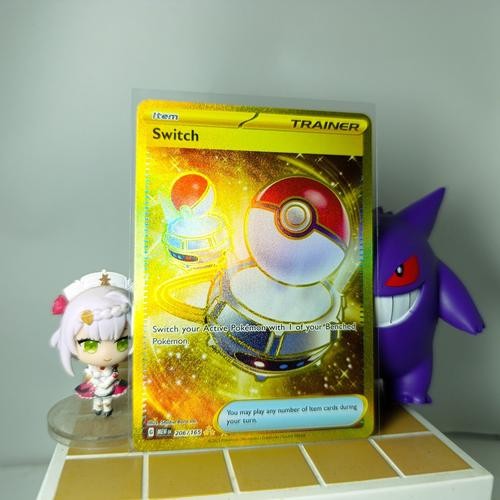 ORI Pokemon TCG English Kartu Switch UR Foil Holo Trainer Item Card G MEW EN 206/165 Tukar Bahasa In