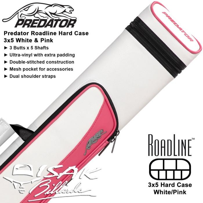 Predator Roadline 3x5 Hard Cue Case White Pink Tas Stick Billiard