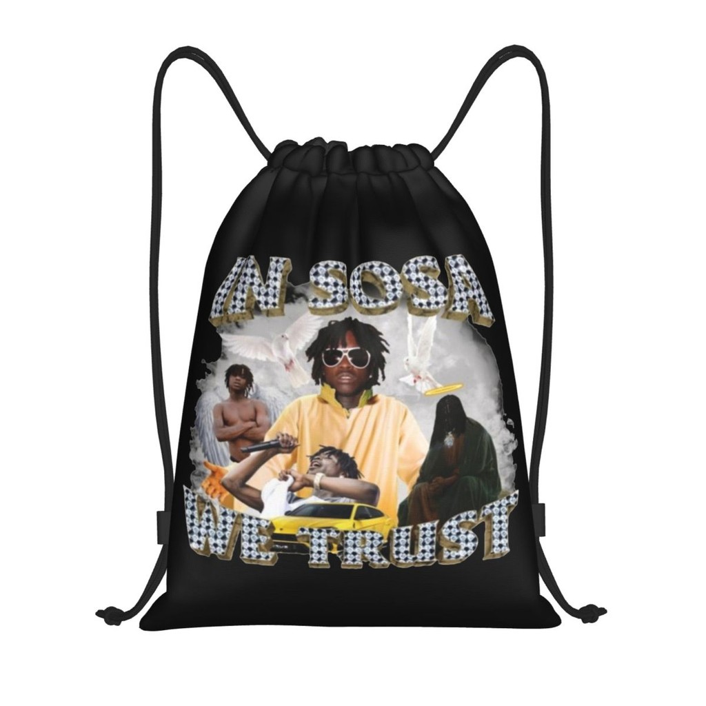 In Sosa We Trust Chief Keef Drawstring Bags Sports Backpack Gym Sackpack Rap String Bag for Working