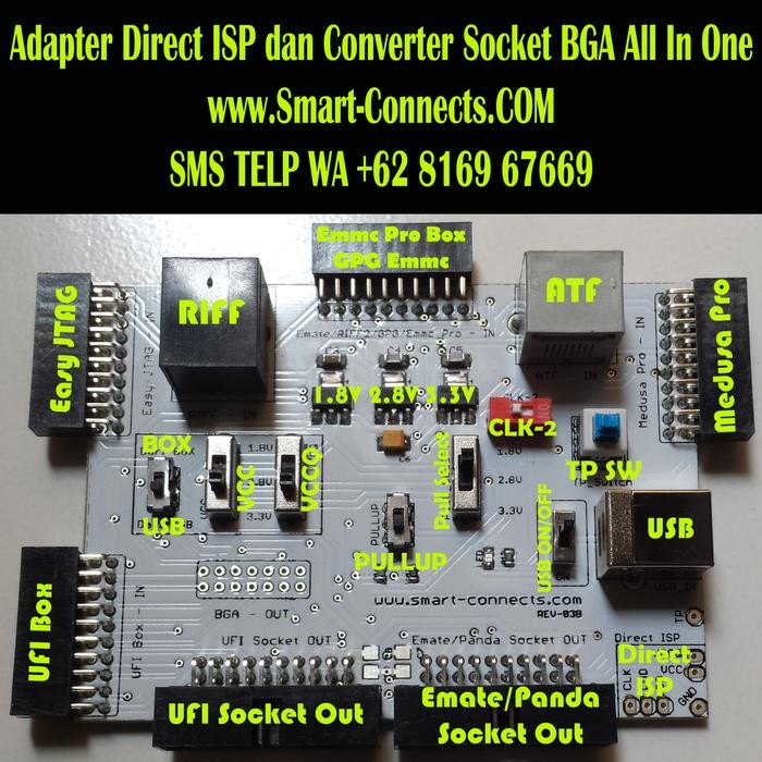 Promo Adapter Direct Emmc Ufi Easy Jtag Atf Riff Medusa Pro Sysco Syscobox