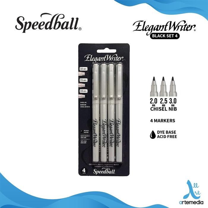 

Marker Kaligrafi Speedball Black Set 4 Elegant Writer Caligraphy