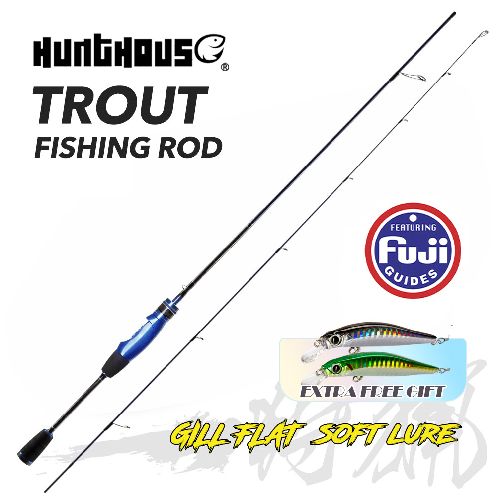 HUNTHOUSE Trout Fishing Rod UL Fuji Spinning & Casting Rod Jigging Rods Ultra Light 1.68m &1.80m Car