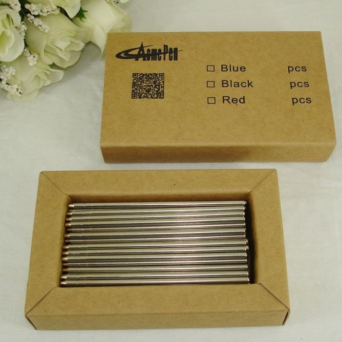 

100pcs/lot Mini metal Ball Pen refill 67.2mm length Writing Lead size