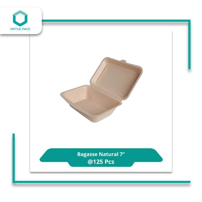 Virtuspack/ Eco Friendly / Lunch Box / Food Box / Bagasse 7" /125 pcs