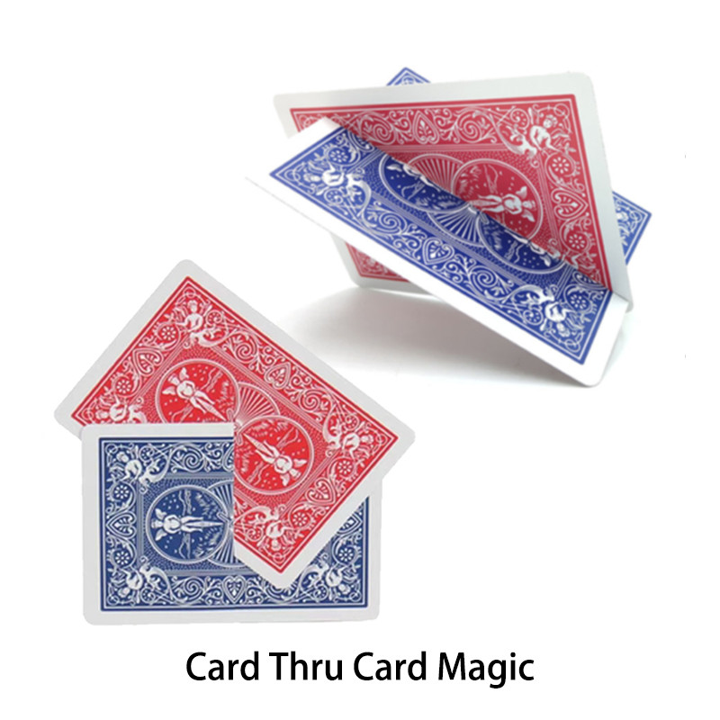 Cut & Restored Card Card Thru Card Magic Tricks Cross Hallucination Intersection Gimmick Card Magic