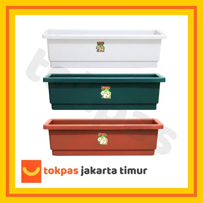 Pot Bunga Panjang Lion Star Rectangular S Flower Pot Fp 12 Hijau Plastik