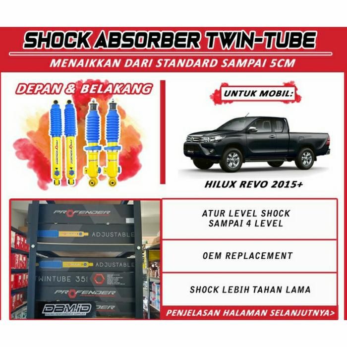 Shock Offroad Profender Adjustable Hilux Revo 15-20+ Depan Belakang