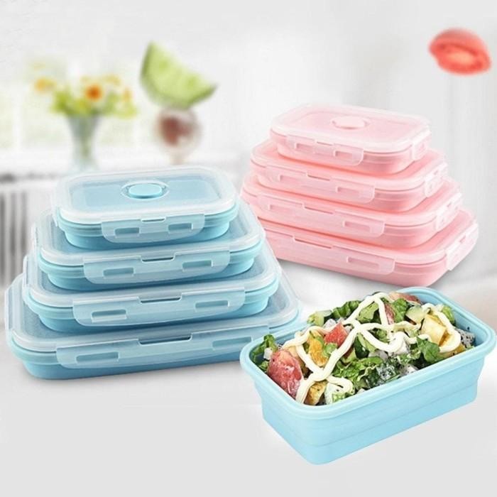 

(Expert) Kotak Makan Siang Lipat Silicone Lunch Box BPA Free Anti Tumpah Pecah