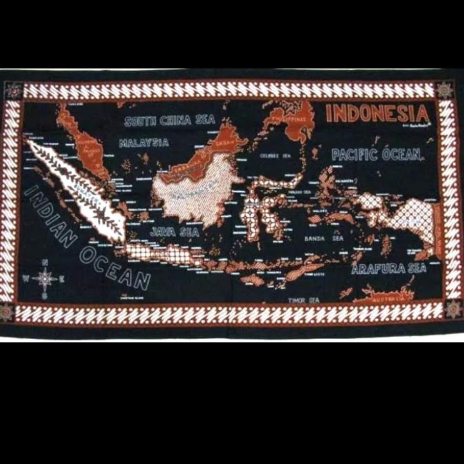 

HOT SALE! peta batik Indonesia ukuran standard - sogan map khas indonesia gift