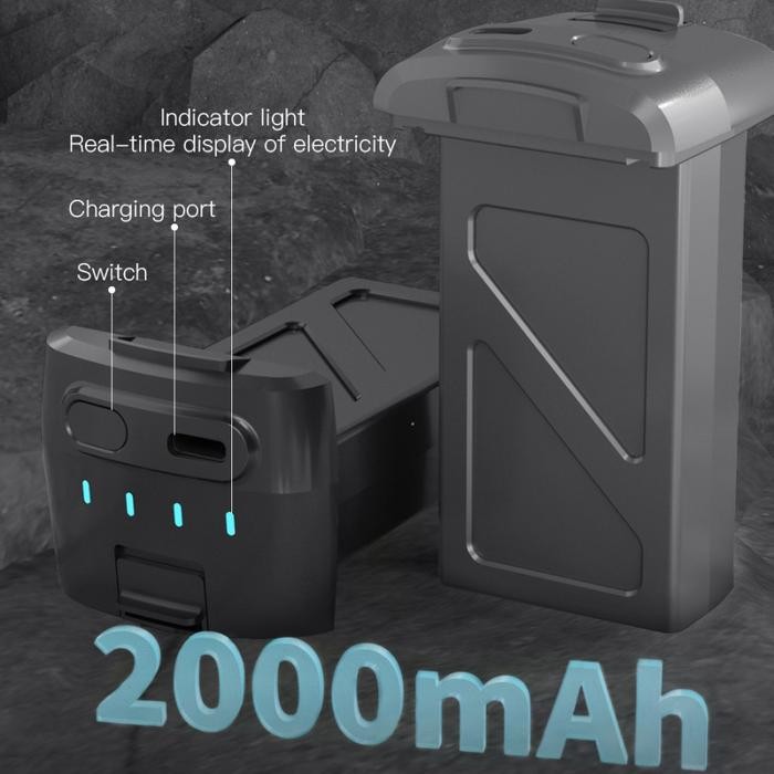 BATTERY DRONE SJRC F5S PRO+ ORIGINAL TYPE-C 7.4V 2000MAH BATERAI