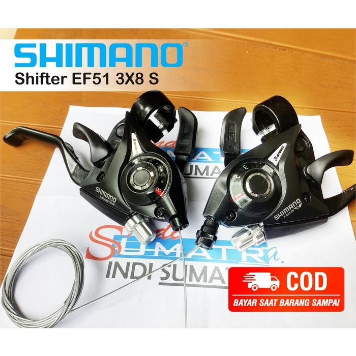 SHIMANO SHIFTER EF51 3 X 7 8 SPEED OPERAN GIGI SEPEDA GUNUNG