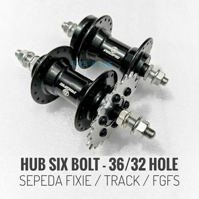Hub Fixie 36 Hole / 32 Hole Hub Doltrap Six Bolt 19T Sepasang