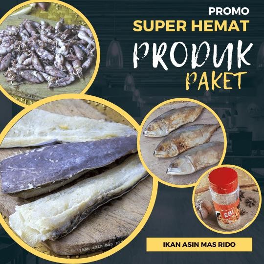 

Ikan Asin / Ikan Asin Paket Cumi Baby / Jambal / Ebi / Peda Merah