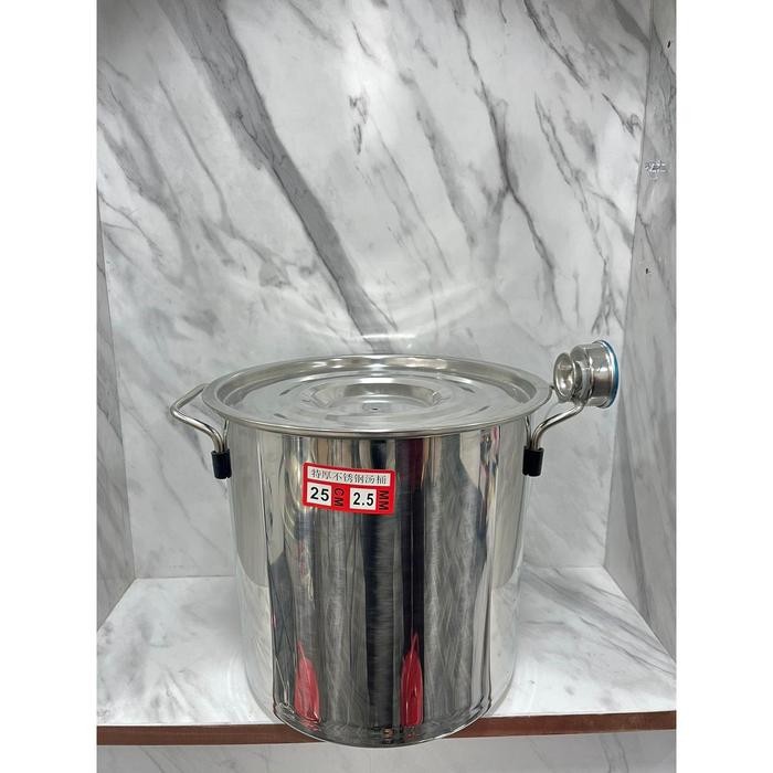 Ugo Panci Jumbo Stainless Tebal Panci Dandang Stainless Steel Panci 5Liter 12Liter Dandang Bakso