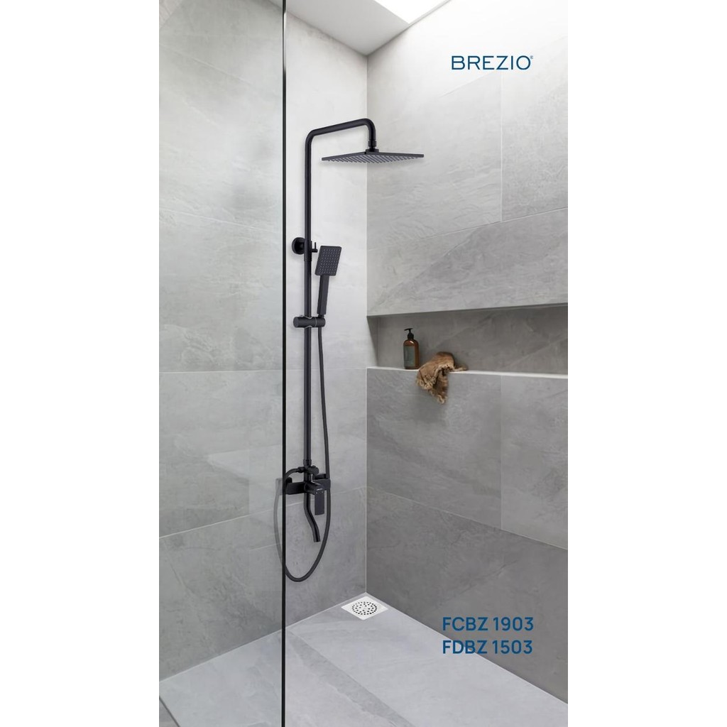 Paling Murah Shower Set Hitam Panas Dingin Brezio Fcbz 1903 Hand Rain Shower Tiang