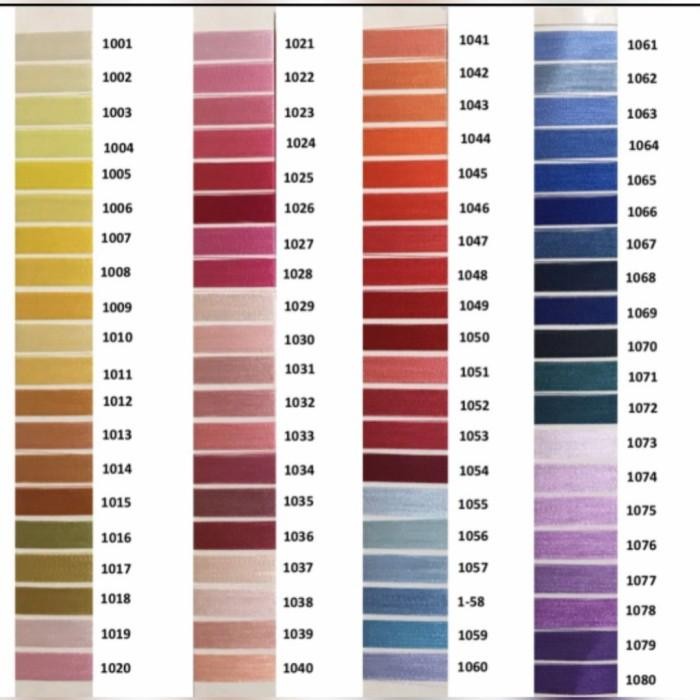 (Expert) Benang Bordir Rayon Merk BOUTIQUE 120D/2 Katalog Warna Kepala 1