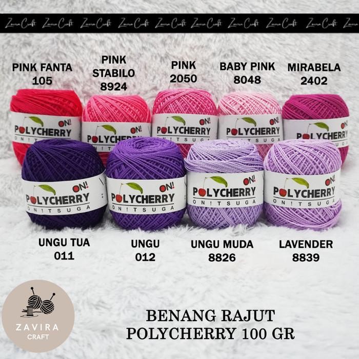 (Expert) BENANG RAJUT POLYCHERRY ONITSUGA SERI PINK & UNGU 100 GR