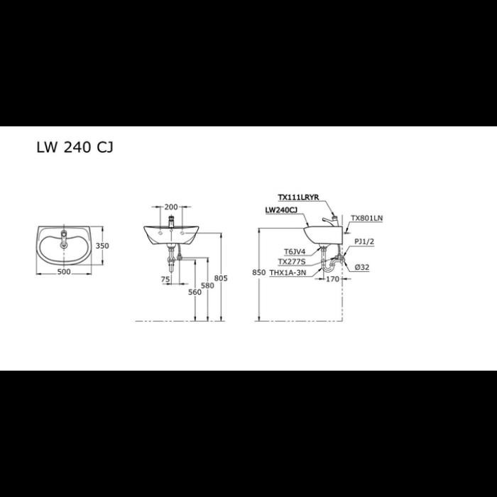 Hemat Wastafel Toto Lw 240 Cj / Wastafel Toto Lw 240Cj