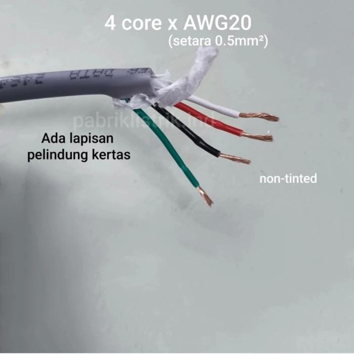 kabel control sensor 4C x AWG20 setara 4x0.5mm paper shielded 4 core AWG 20 brand HAEKWANG roll 100m