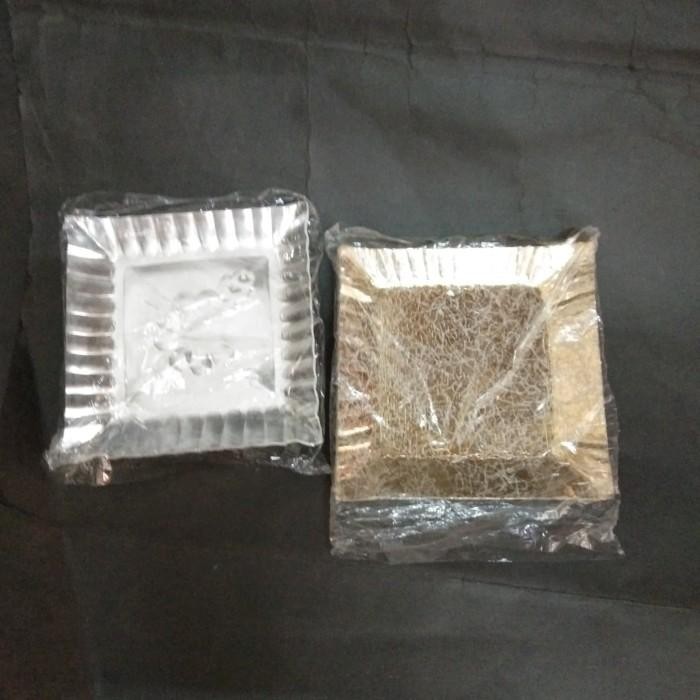 [300pack] Piring Kertas Kotak Kecil Silver / Gold