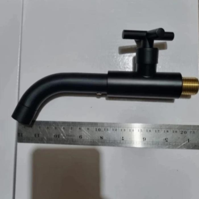Terbagus Spoud Kran Dinding Black Kran Wastafel Dinding Stainless Sus 304