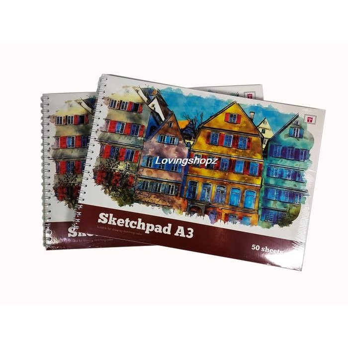 

BUKU GAMBAR A3 TIARA 50 LEMBAR JILID SPIRAL CAT SKETCHBOOK STATIONERY KERTAS KODE 325