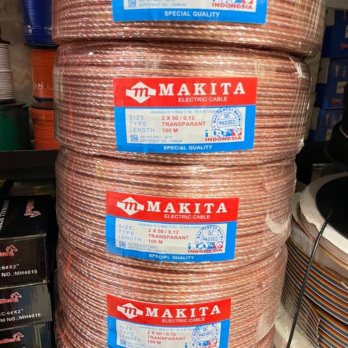 Kabel Speaker Transparan 2X50 Tembaga Murni Makita Kabel Audio