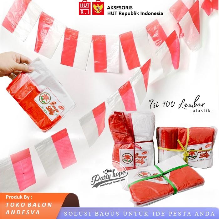 

Terlaris [isi 10] bendera plastik merah putih per pak / bendera merah putih / bendera agustusan /