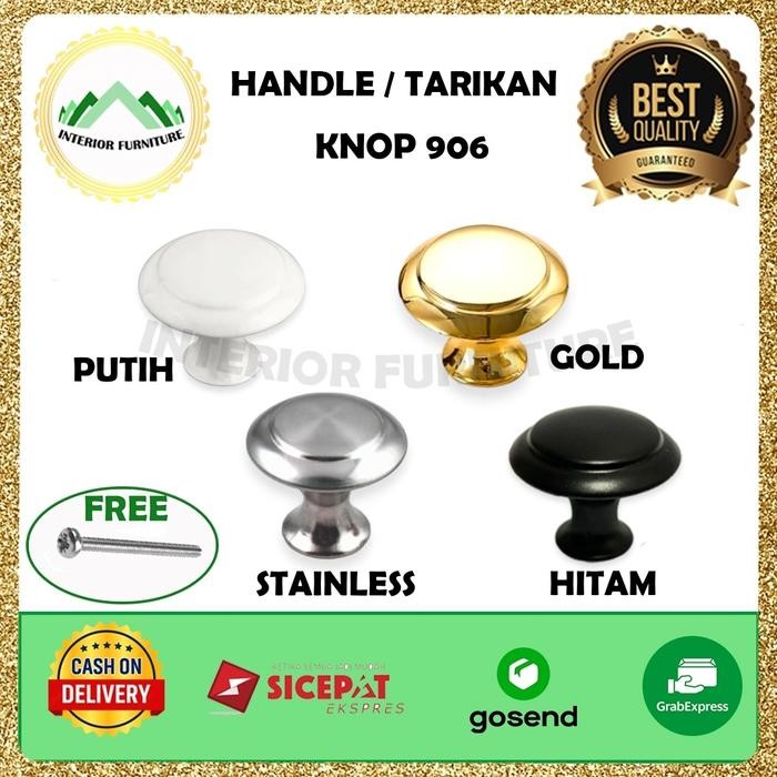 Paling Baik Knob Knop Bulat 906 Tarikan Laci Knop Laci Bulat 906 Hitam 175Pcs