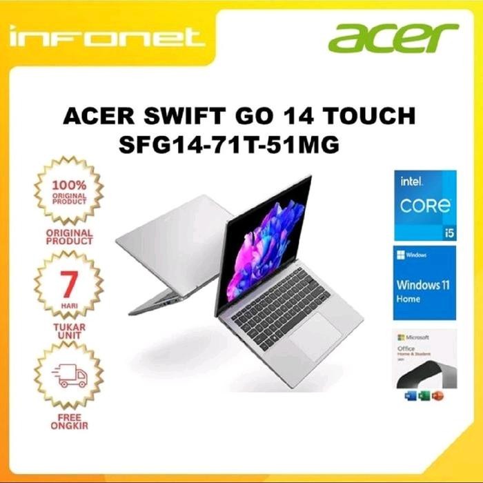ACER SWIFT GO 14 TOUCH SFG14-71T-51MG EVO i5 13500H 16GB 512GB SSD INTEL IRIS XE GRAPHICS 14" FHD IP