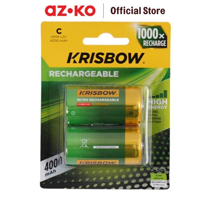 AZKO Krisbow Baterai Rechargeable C & D Batre Isi Ulang Peralatan Elektronik Battery Rechargeable