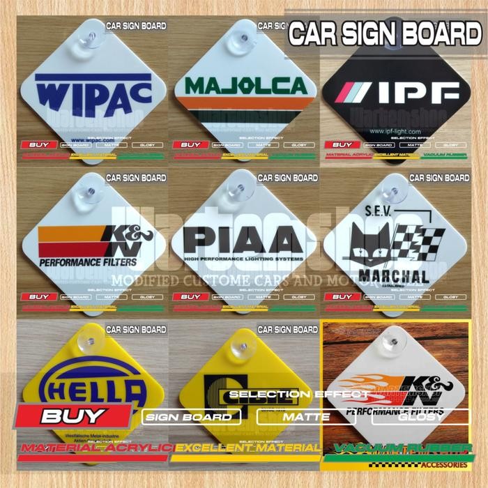 Car Sign Board Rally Look