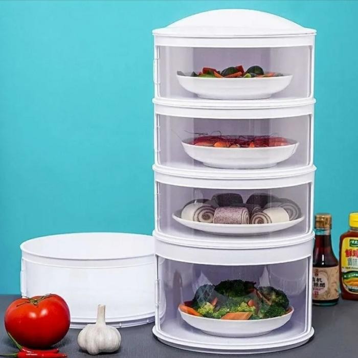 PREMIUM Tudung Saji 4 susun Rak Makanan Tempat Makan 4 Susun Layer
