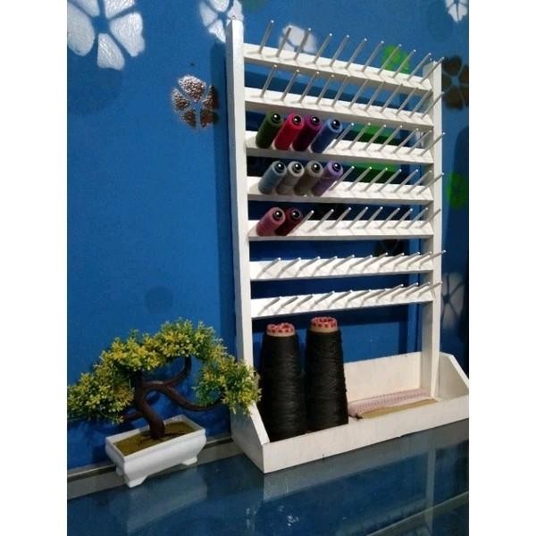 PREMIUM RAK BENANG JAHIT GANTUNG-DUDUK/TEMPAT PENYIMPANAN BENANG ISI 77 BENANG