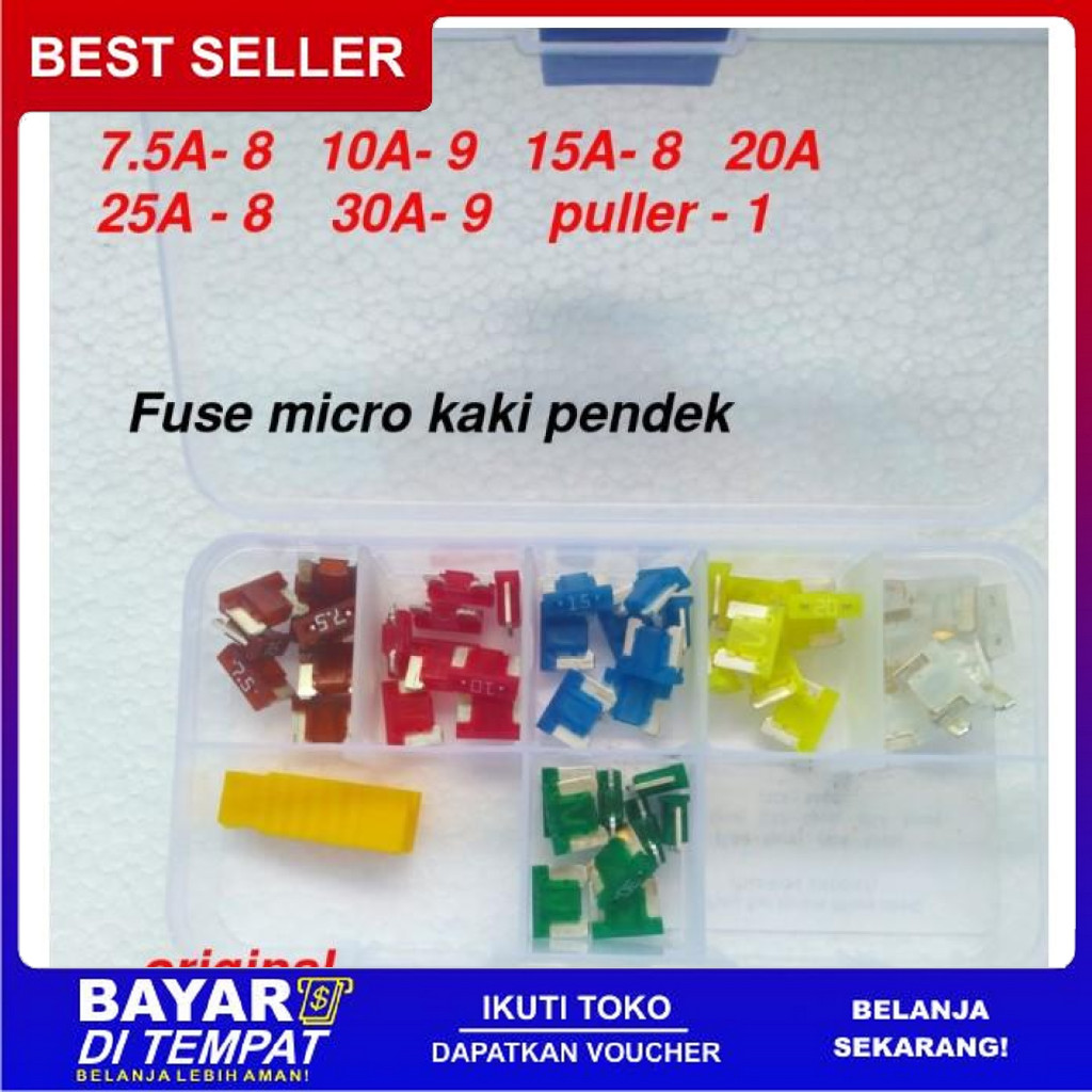 FREE ONGKIR 50 FUSE MICRO INNOVA AVANZA KAKI PENDEK SEKRING MOBIL ORIGINAL PEC BISA COD